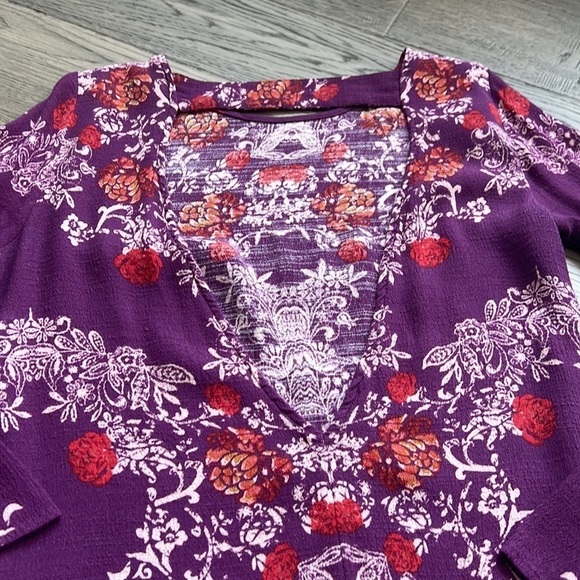 🔥free People🔥 | Purple floral Smooth Talker plumberry tunic dress - Picture 9 of 11